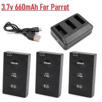ราคา Original 3.7V 660mAh 20C แบตเตอรี่ Li-po + Charger สำหรับ Parrot MINI Drone สำหรับ Parrot Jumping Sumo Swing Mambo Rolli (17883751487)