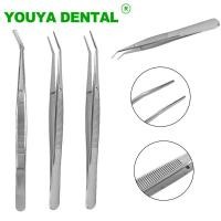 ราคา 3pcs Dental Cotton Dressing Tweezers Stainless Steel Surgical Serrated Curved Tweezers Pincers Forceps Dentistry Instrum (26793551300)