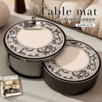 ราคา ภาษาฝรั่งเศสคําแสงหรูหรารอบโต๊ะกาแฟตารางเสื่อหนังกันน้ําและกันน้ํามันโต๊ะรับประทานอาหารบรรยากาศฉนวนกันความร้อนและป้องกันการลวกแผ่นป้ (49510030068)