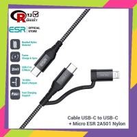 ราคา ESR USB Type C ถึง Mirco สายชาร์จ USB 2in1 (27316078615)