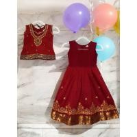 ราคา ANARKALI CHILDRENS LUXURY EMBROIDERED SEQUENCE PARTY VERY BEAUTIFUL LD TOP 58 LD DRESS 62 ใหม่ (26287928486)