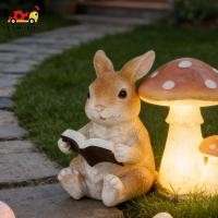 ราคา [ลาโฮเมีย] รูปปั้นกระต่ายอ่านหนังสือนั่งตุ๊กตากระต่ายห้องนั่งเล่นเรซิ่นศิลปะเครื่องประดับ (56606961473)
