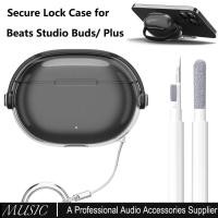 ราคา เคส Secure Lock สําหรับ Beats Studio Buds/Studio Buds Plus 2021/2023 พร้อมขาตั้งโทรศัพท์, ฝาครอบป้องกันกันกระแทกแบบใส TPU แบบนุ่มพร้อมชุดทําความสะอาด (54710578528)