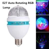 ราคา Mini LED E27 หลอดไฟ 3W RGB LED Full RGB สีอัตโนมัติหมุนโคมไฟ Stage Party แสง Home Disco โคมไฟ (28659431911)