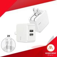 ราคา ถูก/แท้Baseus หัวชาร์จ ใช้สำหรับ Iphone Ipad ชาร์จไว 2.4A พร้อมสายชาร์จ 2 เส้น อแดปเตอร์ Fast Charge (1741641873)