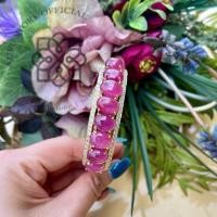 ราคา กำไลทับทิมแท้ ทับทิมพม่า อัญมณีพลอยคัดเกรด เครื่องประดับงานฝีมือ มีใบรับประกัน AUFU (55960035350)