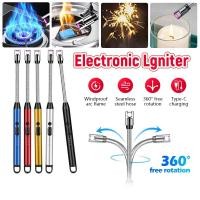 ราคา พร้อมส่ง ที่จุดไฟ ไฟฟ้า ที่จุดเตาแก๊พกพา ที่จุดเทียนหอม Electric Lighter ปรับได้ 360° กันลมได้ดี USBชาร์จ (25066195366)