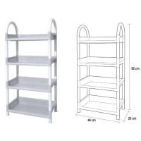 ราคา KASSA ชั้นวางของพลาสติก ขนาด46x25x92 ซม.4 ชั้น สีเทา (14776979011)
