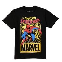 ราคา เสื้อยืดสไปเดอร์แมน มาร์เวล Spiderman Marvel T shirts ลิขสิทธิ์แท้ รุ่น 1118-063 สีดำ Supercomics (15564474151)