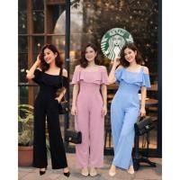 ราคา S9613 จั้มสูทสายเดี่ยวอกระบาย พร้อมส่งในไทย (6527181049)