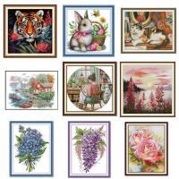 ราคา (ครอสติชไม่พิมพ์ลาย) ชุดปักครอสติชเส้นด้าย Cross stitch งานฝีมือ DIY งานเย็บปักถักร้อย (23341181414)