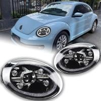 ราคา Car Styling for VW Beetle Headlights 2013-2020 Beetle LED Headlight DRL Head Lamp LED Projector High Low Beam Accessori (25368945453)