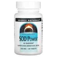 ราคา SOD ซุปเปอร์ออกไซด์ ดิสมิวเทส Source Naturals, SOD Power, 250 mg, 60 Tablets (23448923363)