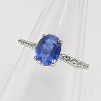 ราคา แหวน ไคยาไนท์ Kyanite พลอยแท้ ขนาดพลอย 8 มม.เจียรไน รูปไข่ สีน้ำเงินสวยมาก ตัวเรือนเงิน 925 ชุบทองคำขาว (4043160517)