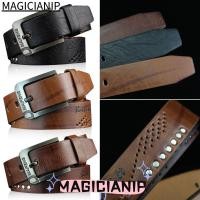 ราคา MAGICIANIP เข็มขัดหนังแฟชั่นลําลองวินเทจเข็มขัดผู้ชาย (50260444078)
