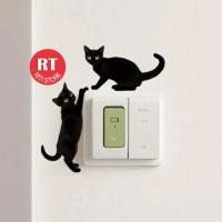 ราคา RT553 การตกแต่งสวิตช์แมวดําทําจากไมก้า – สติ๊กเกอร์ติดผนังสําหรับห้องนั่งเล่น ห้องนอน ของตกแต่งห้องน้ํา (47157651005)