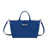 ราคา (รุ่นใหม่ หนังแท้ ของแท้ 100%) กระเป๋า Longchamp Roseau Blue Top Handle M (13001923951)