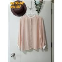 ราคา เสื้อชีฟองคอจีน มือสอง (สีโอรสอ่อน) (18378006661)