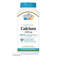 ราคา 21st Century Calcium 1,200 mg + D3 Liquid Filled (90Softgels) แคลเซียม วิตามินดี 3 (57151068127)