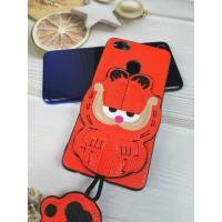ราคา เคส ออปโป้ F7 เคสหนัง 2D มีหาง ลายกาฟิลด์พื้นส้ม (8313194967)