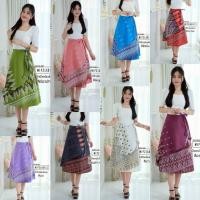 ราคา Mipz กระโปรงป้ายผ้าฝ้ายพิมพ์ลาย กระโปรงผ้าไทย (2003226964)