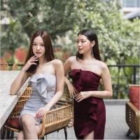 ราคา เดรส ออกงาน แบรนด์ calico ชุดออกงาน สีแดง เบอร์กันดี้ แดงไวน์ เดรสออกงาน ชุด ไป งานแต่งงาน เดรสแดง เดรสสีแดง (7072025175)