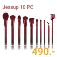 ราคา Jessup แท้ 100% แปรงแต่งหน้า 10 ชิ้น สีไวน์แดง Winered ของใหม่ (7215608990)