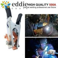 ราคา EDIE เครื่องเชื่อม Electrode Holder, 500 A Professional Ground Cable Clip, Safety Copper Welder Accessories Black Electrode Holder Tool Welding (56061102467)