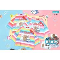 ราคา เสื้อครอป สายรุ้ง ลายBARE BEARS วีแบร์แบร์ หมี3ตัวนั่ง คอตตอน (9117332782)