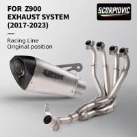 ราคา Full System รถจักรยานยนต์ไอเสีย Escape สําหรับ Z900 ninja900 ปรับเปลี่ยน Slip บนด้านหน้า Mid Link ท่อ Akrapovic Muffler 2017-2023 (53707003952)