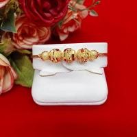 ราคา สร้อยข้อมือลายสี่เสาคั่นเม็ด ความยาว 6.5 นิ้ว หุ้มเศษทองแท้เยาวราช ทองปลอม งานสวย พร้อมส่ง ชุบทอง (19830246912)