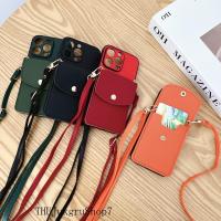 ราคา เคสโทรศัพท์ธรรมดากระเป๋าบัตรหนังสะพายข้างสีทึบสำหรับ15/14/13/12/11 /pro/max (24681655719)