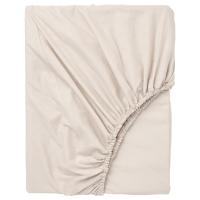 ราคา [IKEAแท้ ถามก่อนสั่ง] DVALA ดวอล่า ผ้าปูที่นอนรัดมุม, เบจ, 80x200 ซม. (27518747542)