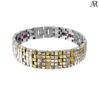 ราคา ANGELINO RUFOLO Healthy Magnetic Bracelet ดีไซน์ Pixel Chain สร้อยข้อมือแม่เหล็ก Stainless Steel 316L(สแตนเลส)สีทอง/เงิน (4346876660)