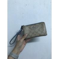 ราคา COACH ACCESSORIES DOUBLE CORNER ZIP WRISTLET IN PEBBLB LEATHER คล้องมือ2ซิป ของแท้!! ส่งฟรี!!!!!! (3653607095)