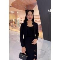 ราคา VG636-XL เซตเสื้อไหมพรมดำ 3 ชิ้น เสื้อคลุมแขนยาว เสื้อสายเดี่ยว กระโปรง ป้าย Valley girl sz.XL (40120435313)