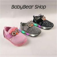 ราคา # รองเท้าผ้าใบเด็ก #ลายนกฮูกมีไฟ #ใส่สบายราคา 229.- บาท (2662209229)