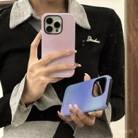 ราคา สีม่วงสีชมพูไล่โทนสีรอยเปื้อนเหมาะสําหรับ iPhone Matte 14ProMax 15 11 XSMAX 8plus 17Pro 14Pro 16ProMax XR XS 7 11Pro 12ProMax 13Pro 16Pros ป้องกันรอยขีดข่วนสองชั้นกรณี 9GPU (40473684742)