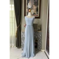 ราคา ชุดราตรียาว(ไซส์ 2XL 3XL)สีฟ้า#มือสอง (42880941078)
