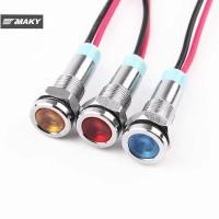 ราคา [MAKY] 1 ชิ้น 6 มม.หัวแบน LED ไฟแสดงสถานะโลหะสัญญาณกันน้ํา 12V 24V 220V พร้อมสีแดงสีเหลืองสีฟ้าสีเขียวและเส้นสีขาว TH (51610161902)