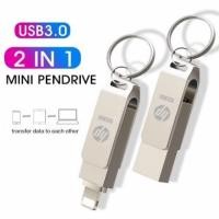 ราคา (คลังสินค้าพร้อม) Hp 2 in 1 Usb Drive OTG Usb Flash Drive 1TB 2TB Pendrive สําหรับ iPhone 14/13/12/11/X/8/7/6/5 (24631976509)