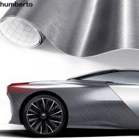 ราคา HUMBERTO สติกเกอร์รถ Matt Brushed อลูมิเนียม, PVC Self กาวพรีเมี่ยมรถจัดแต่งทรงผมสติกเกอร์เงิน, 30/40/50 ซม.คอมพิวเตอร์ผิว Cool สติกเกอร์รถสีเทาแปรงอลูมิเนียม (57509990630)
