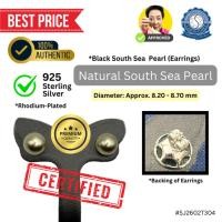 ราคา ต่างหูมุกเซ้าท์ซี สีดำ *PREMIUM QUALITY* Natural *Black* South Sea Pearl Earrings (8.20 - 8.70 mm. / Silver Sterling ... (50005899556)
