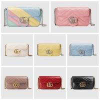 ราคา Gucci / New / GG Marmont series quilted leather super mini handbag / shoulder bag / ของแท้ 100% (จัดส่งฟรี) (12733785391)