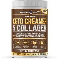 ราคา คอลลาเจน Keto Coffee Creamer Powder 12.2 oz Hydrolyzed Collagen Peptides with Coconut MCT Oil B12 Unflavour Protein Powder Sugar Coffee Creamer for Moistothies & Ba (28994833368)