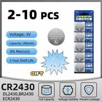 ราคา แบตเตอรี่ลิเธียม CR2430 2-10 ชิ้น 3V DL2430 ECR2430 BR2430 สำหรับนาฬิกา รีโมทคอนโทรล อุปกรณ์อิเล็กทรอนิกส์ (41611805005)