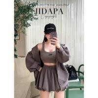ราคา A283(Size L,XL) ป้าย ชุดเซ็ตวอร์มสีเทา 3 ชิ้น เสื้อกันหนาว ชุดวอร์ม (49403303846)