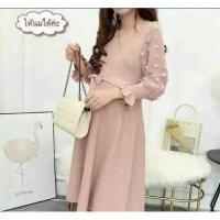 ราคา MK721064 เดรสคลุมเปิดให้นม+เดรสท้องแฟชั่นเกาหลี โทนสีชมพู ผ้ายืดนิ่มใส่สบาย แต่งด้วยผ้าลูกไม้ มีเชือกผูก (7066937832)