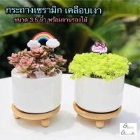ราคา กระถางเซรามิก พร้อมจานรอง ทรงกลม กระถางสวย เคลือบเงาเนื้อเนียน แนว มินิมอล กระถางทรงกลม กระถางขาว กระถางพร้อมจานรอง (18351267020)