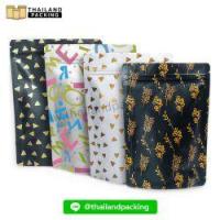 ราคา ถุงใส่เมล็ดกาแฟ ถุงซิป ซองฟอยด์ ตั้งได้ มีลาย ขนาด 13x18 cm (50 ใบ) - Thailandpacking (2017549185)